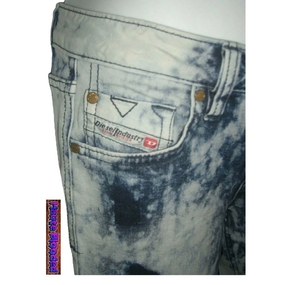Diesel Jeans Acid Wash Destroyed Blasted Skinny Seen On Celebrity Denim 80's 26 - Picture 3 of 10
